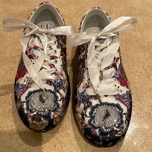 Tory Burch Kacey Embellished Floral Sneaker 9.5